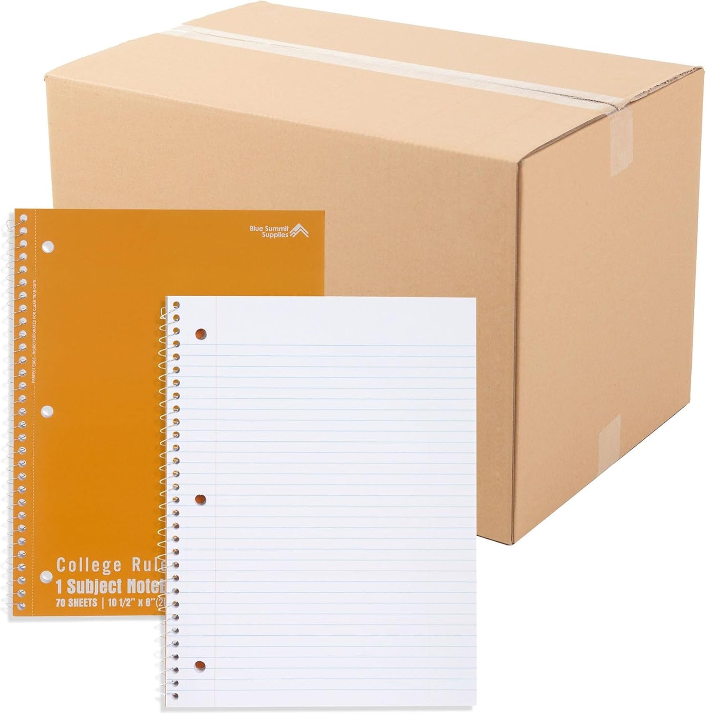 Bulk 48 Orange Notebooks, College Ruled, 70 Sheets