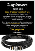 VIRAGIL To My Grandson Leather Bracelet - Meaningful Keepsake