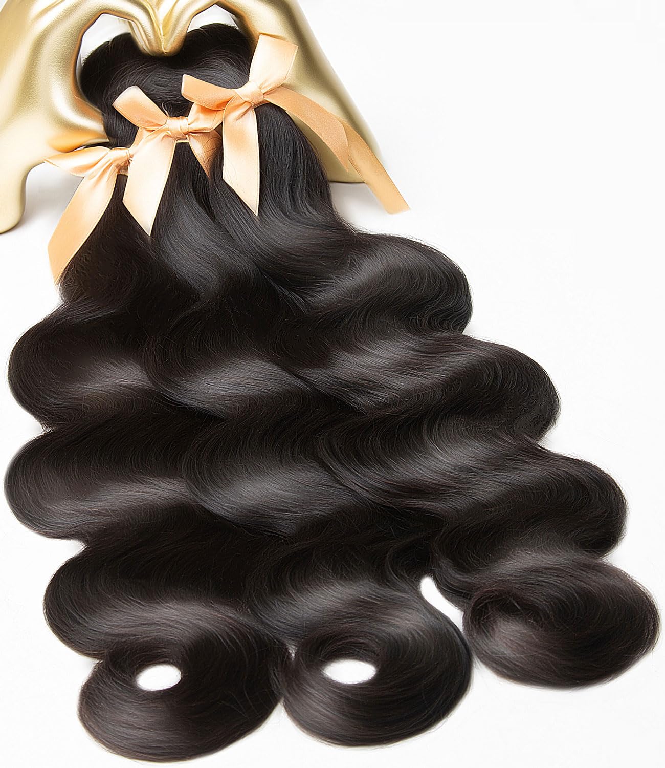 Raw Indian Hair Bundles Body Wave, No Tangle, Silky Soft Texture