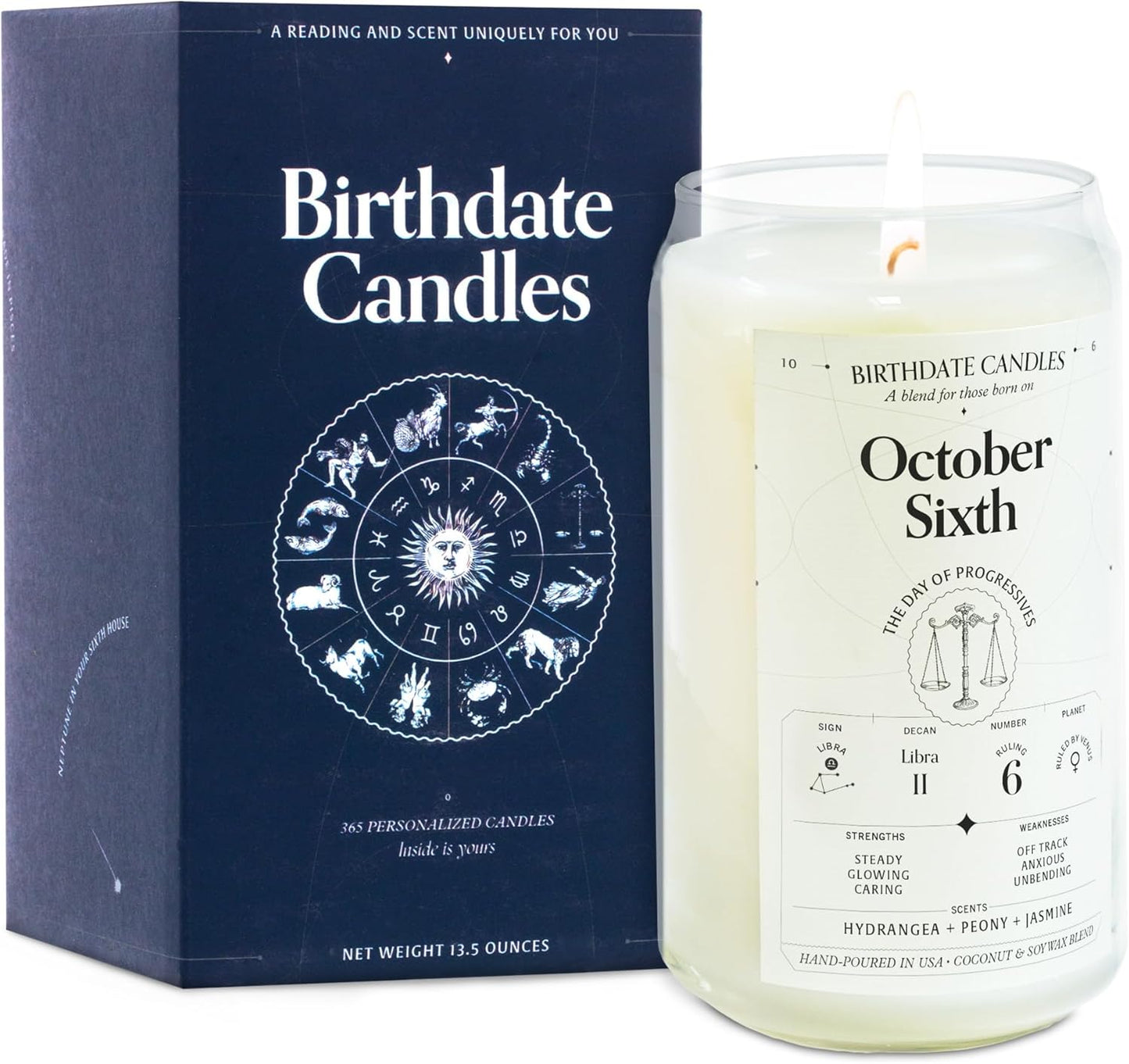 Libra Zodiac Birthday Candle for October 6 - Unique Gift Idea