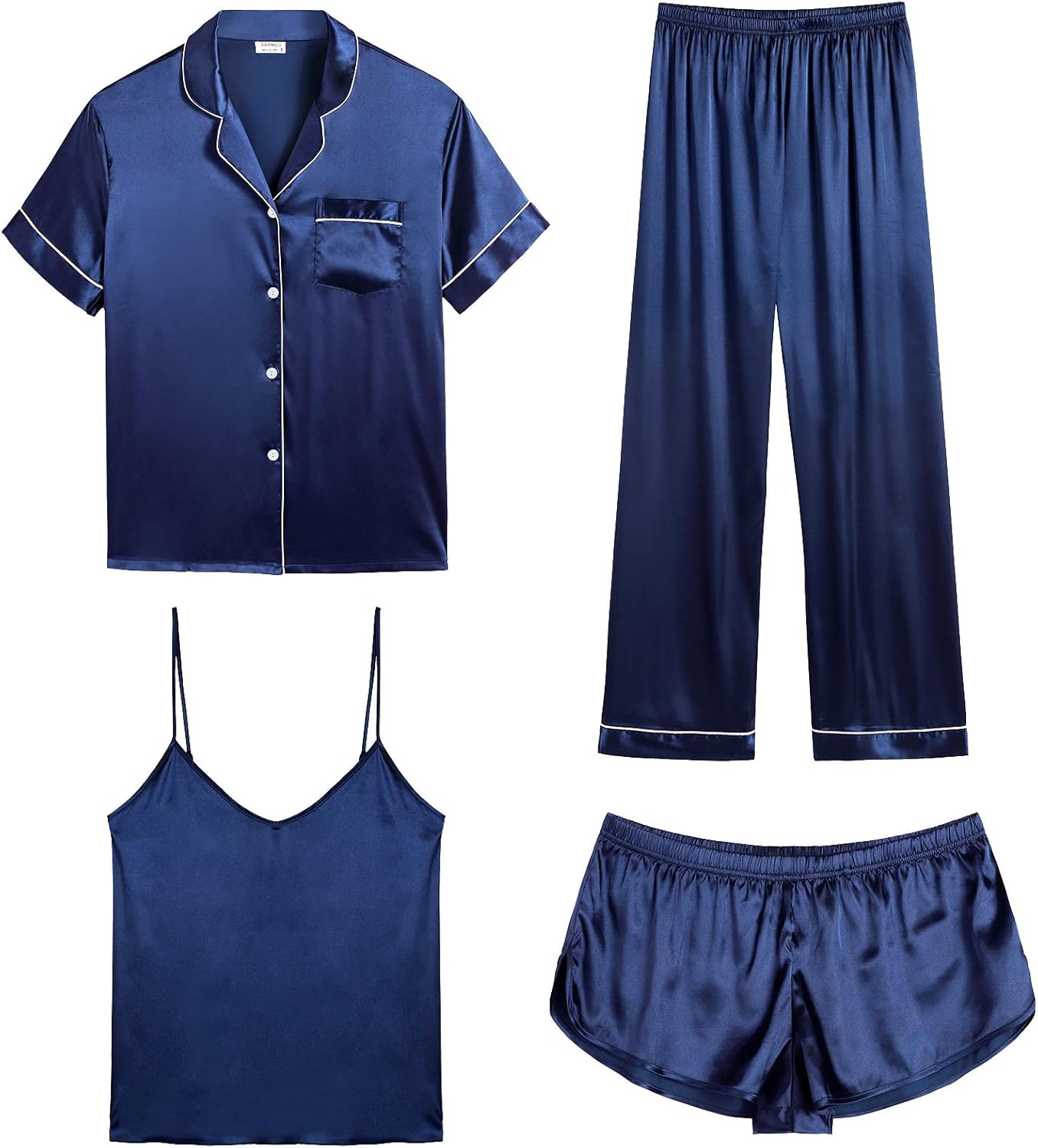 Luxurious SWOMOG Womens Silk Satin Pajamas Set for Comfort