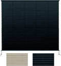 RV Pleated Shades 44in W x 38in L Black - Privacy and Light Control