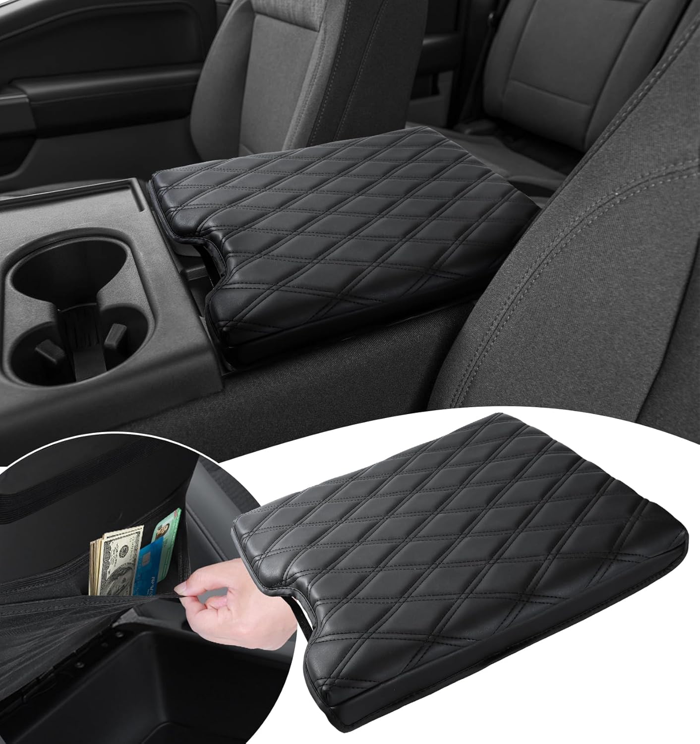 Thickened Center Console Armrest Cover for 2015-2025 F150