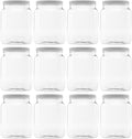 Plastic Storage Jars with Leak Proof Lids 64oz 12PK - Airtight Food