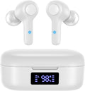 MOZOTER Wireless Earbuds White - Deep Bass Bluetooth 5.3