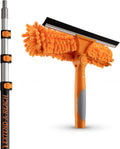 Window Washing Kit with Extension Pole 20+ ft Reach - Versatile Home