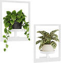 White Plant Stand Indoor Picture Frame Wall Planter - Space Saving