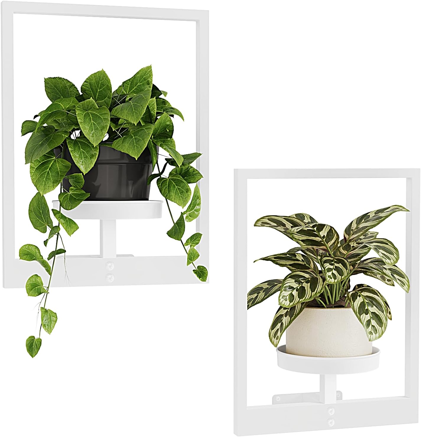 Bamworld White Plant Stand Indoor for Stylish Wall Decor