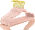 MIZGI Premium Velvet Hangers Pack 60 pcs - Space Saving Blush Pink