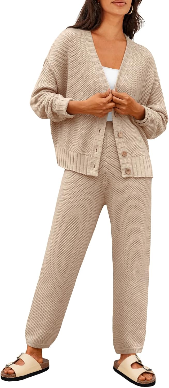LILLUSORY Womens Cardigan Pants Sets for Stylish Comfort