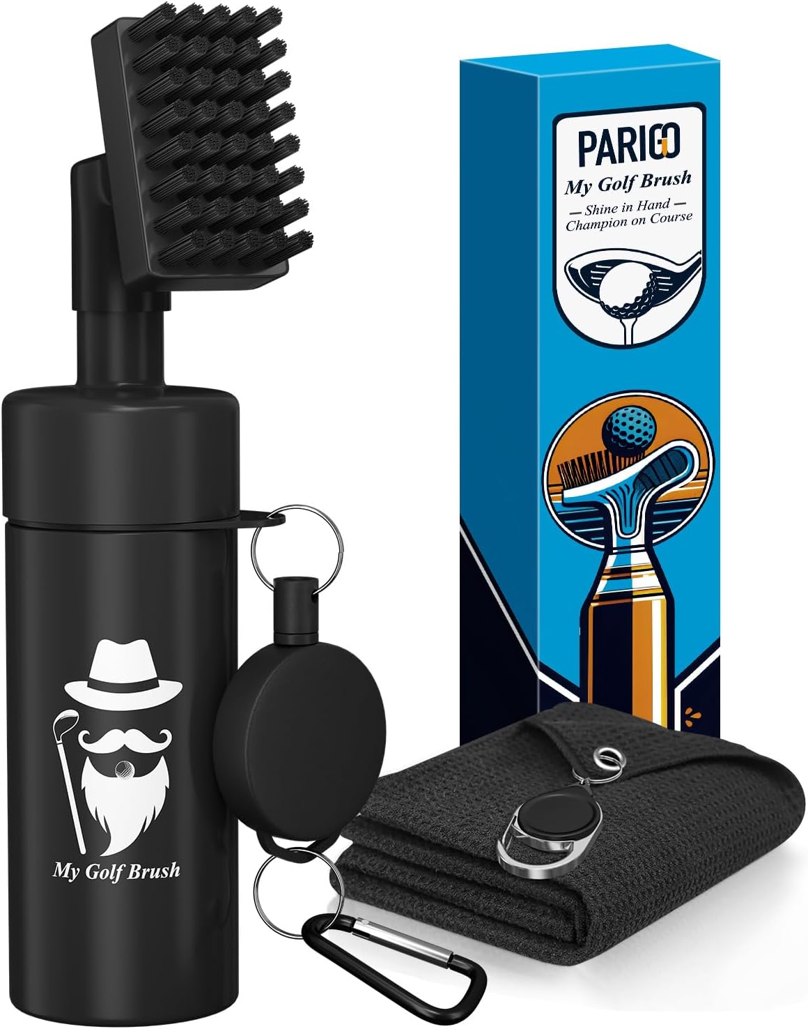 PARIGO Golf Club Cleaner & Towel Set - Grip Scrub Kit