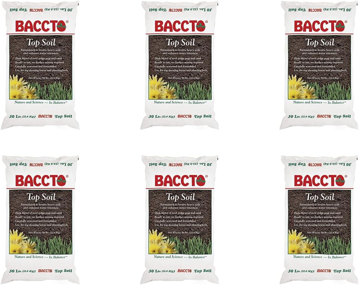 Michigan Peat Baccto Top Soil for Lawns and Gardens, 50 lb