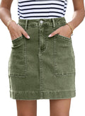 Sidefeel Women's High Waisted Jean Skirt Zimbaplatinum - Stretchy
