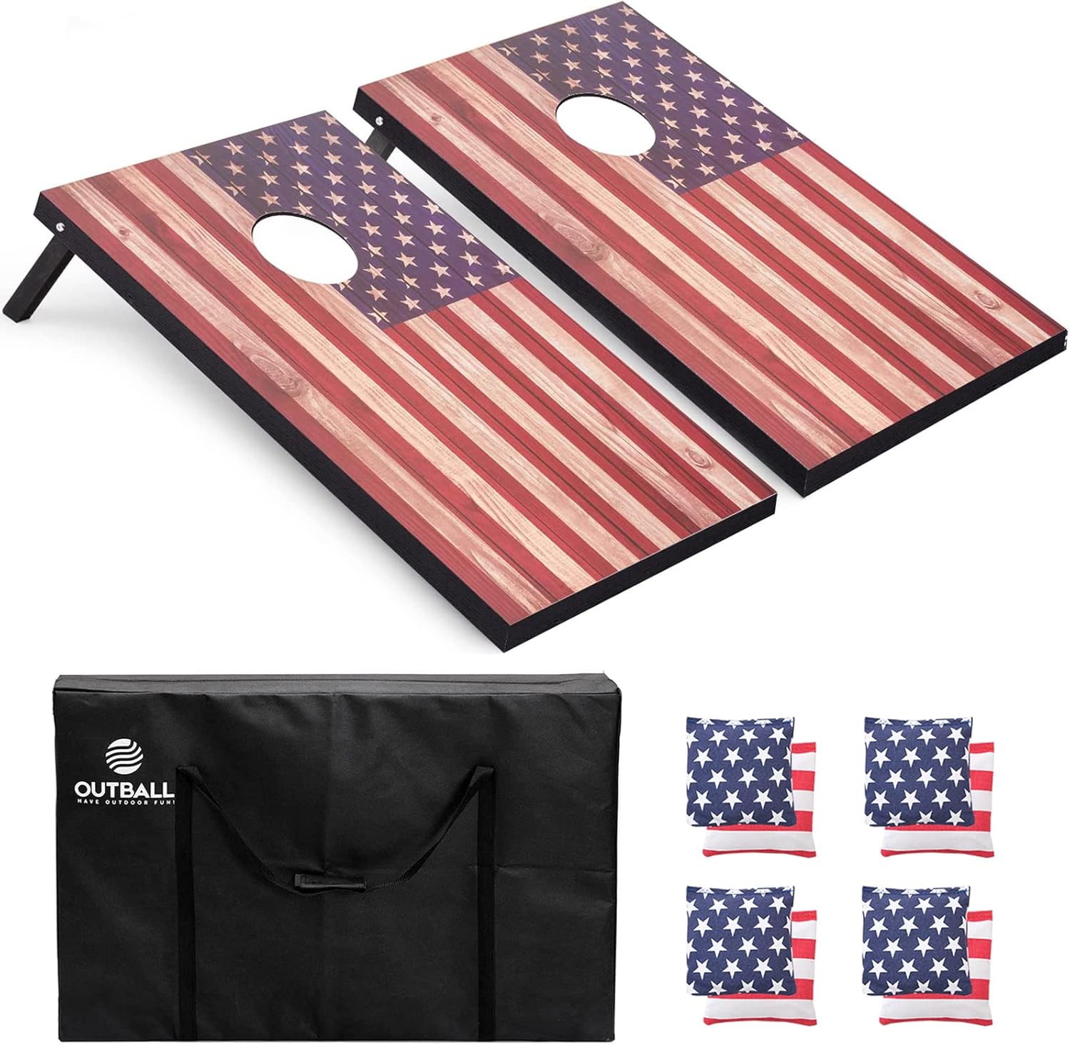 Regulation Size Cornhole Set with Carrying Bags and Bean Bags