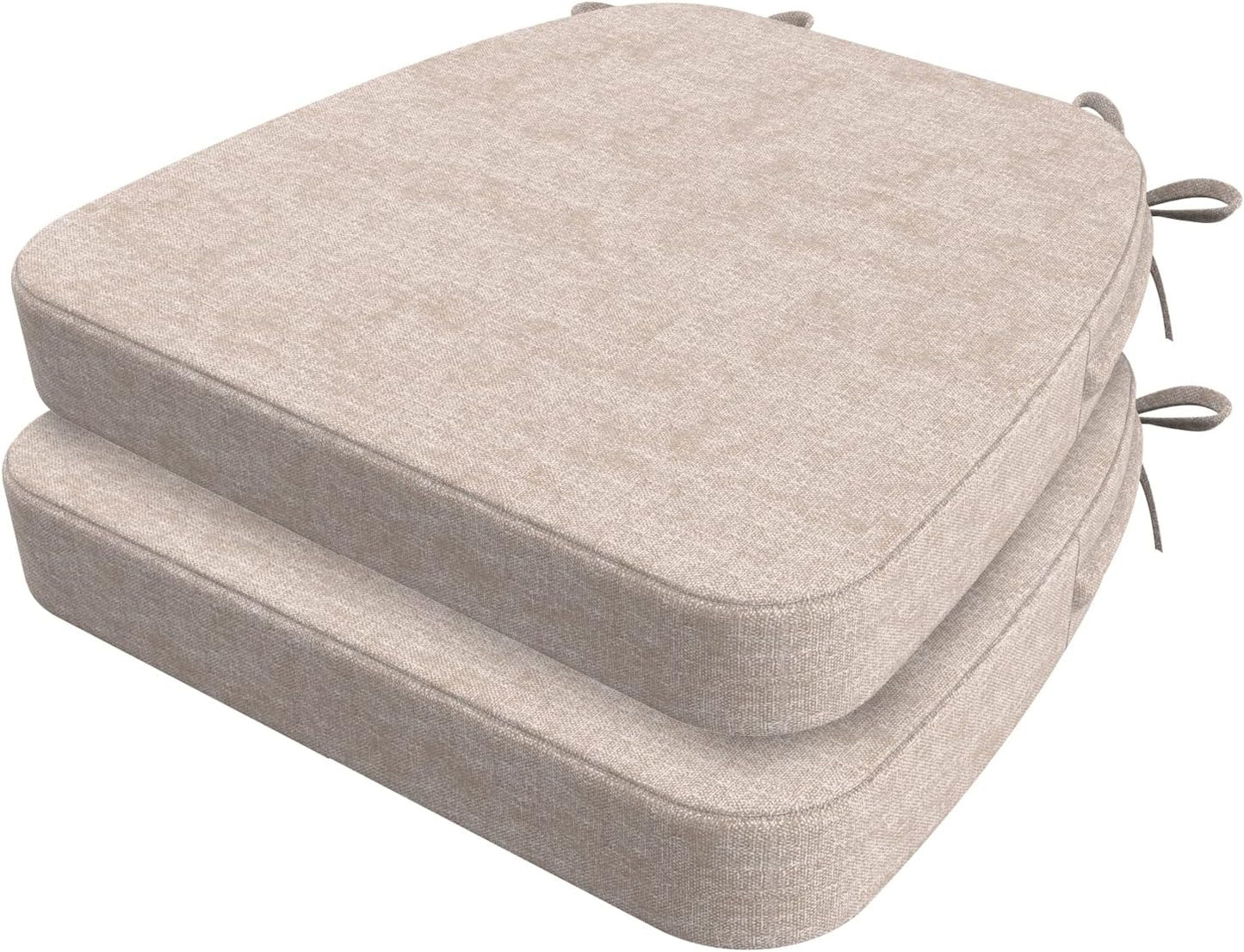 D-Shaped Chair Cushions for Dining, 2 Thick, Set of 2