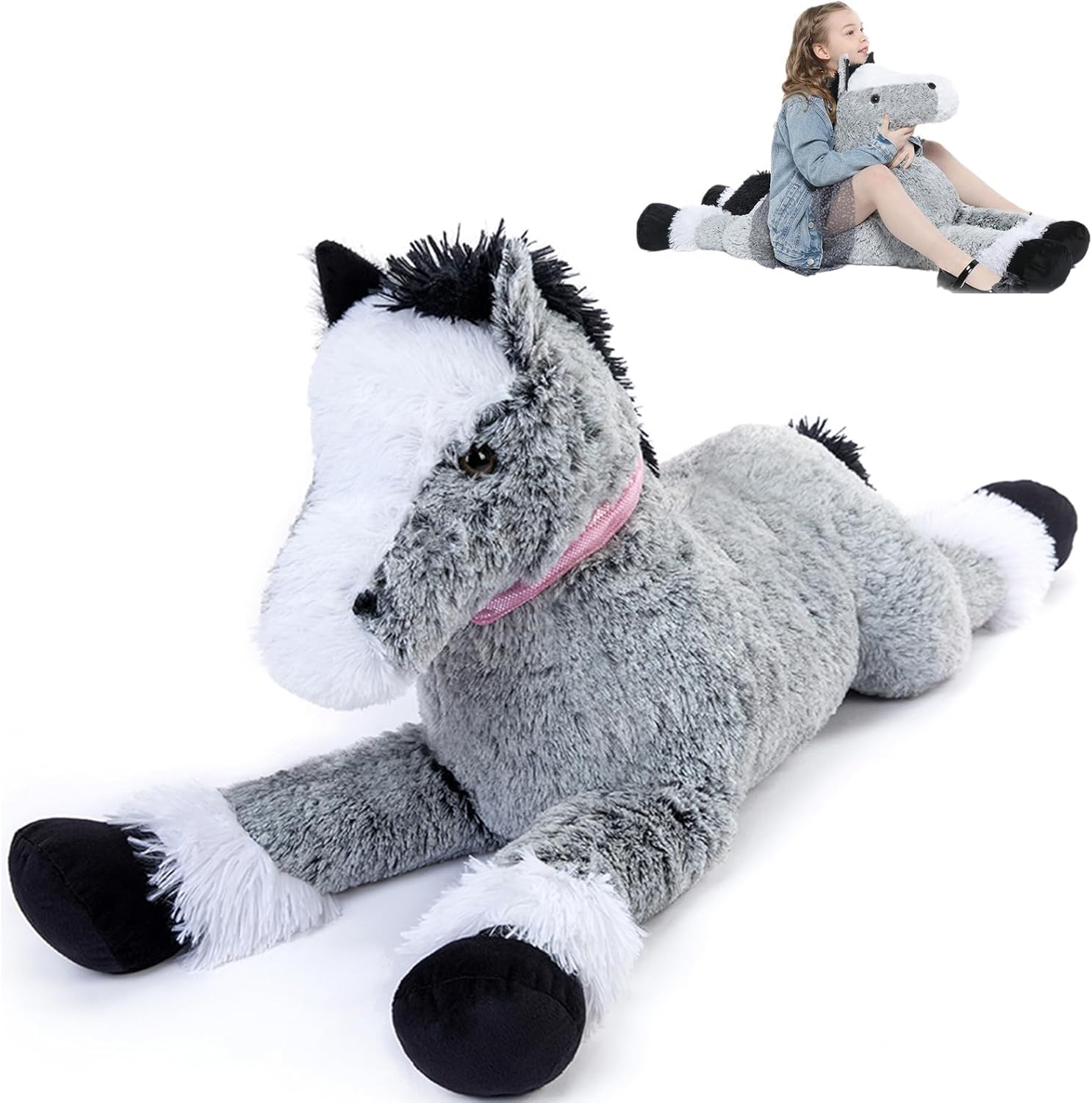 3 Feet Large Horse Stuffed Animal for Kids - Plush Pony Toy