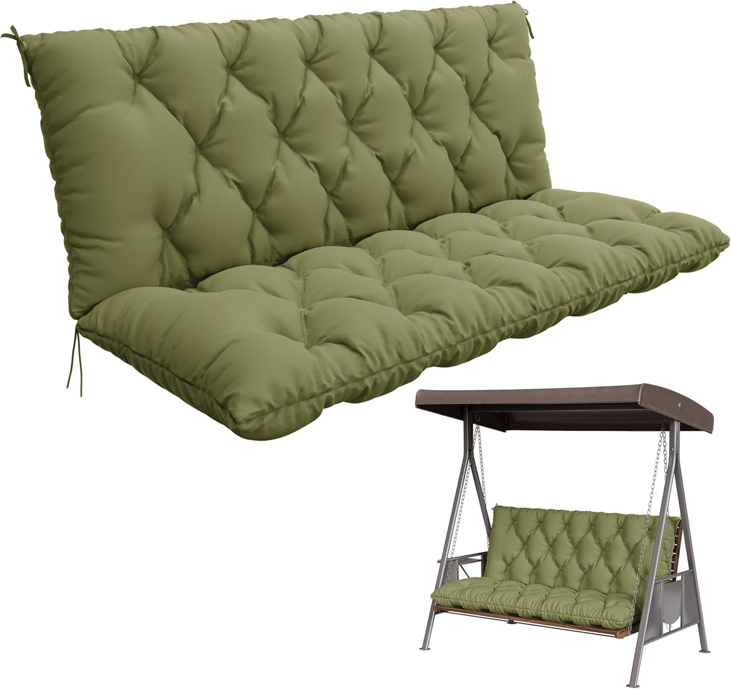 Porch Swing Cushion with Backrest for Outdoor Comfort and Style