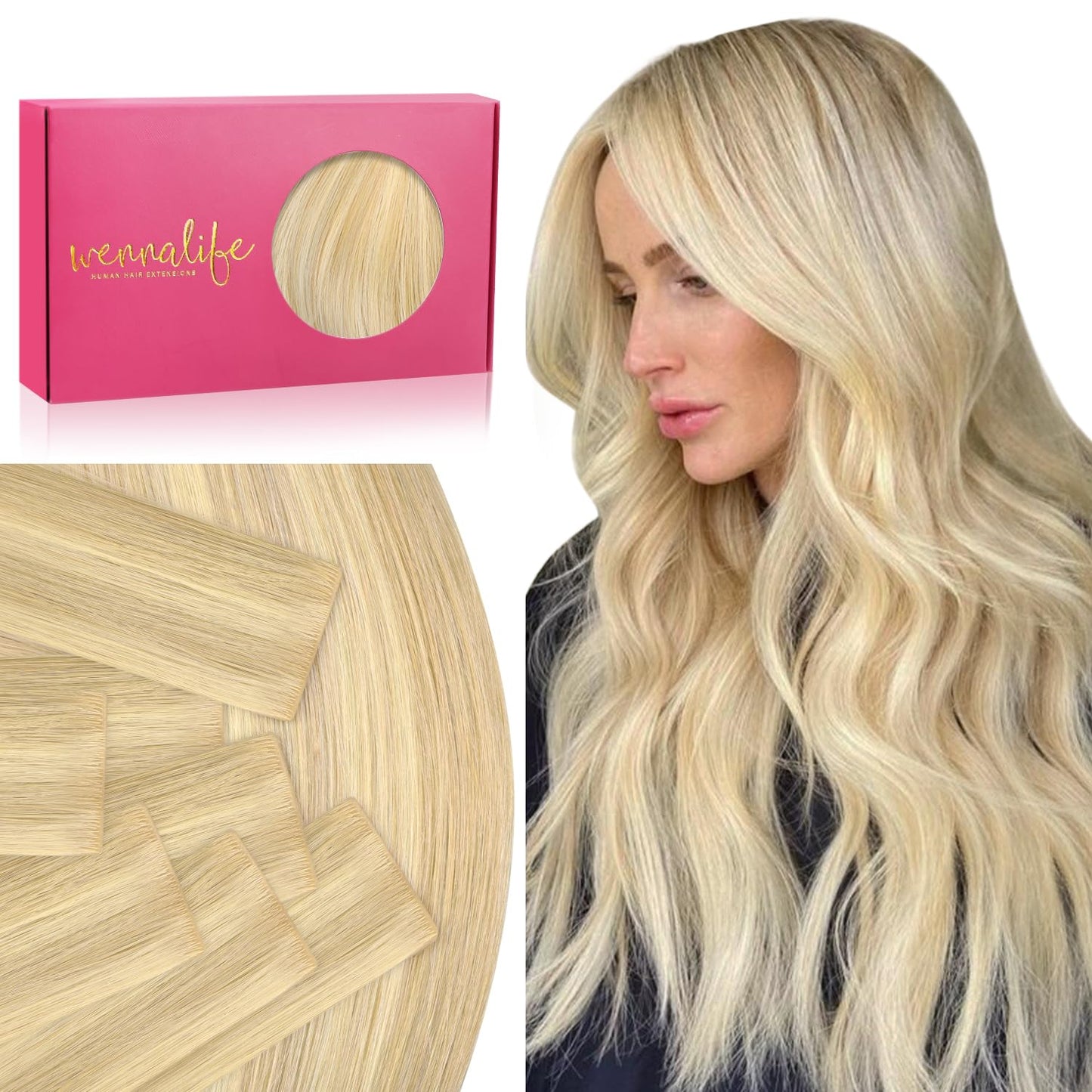 WENNALIFE Invisi Edge Tape in Hair Extensions for Seamless Look
