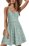 STYLEWORD Womens Sundress Summer Floral Wrap V Neck Backless A-Line is