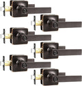 Privacy Door Levers Square Oil Rubbed Bronze - 6 Pack Privacy Levers