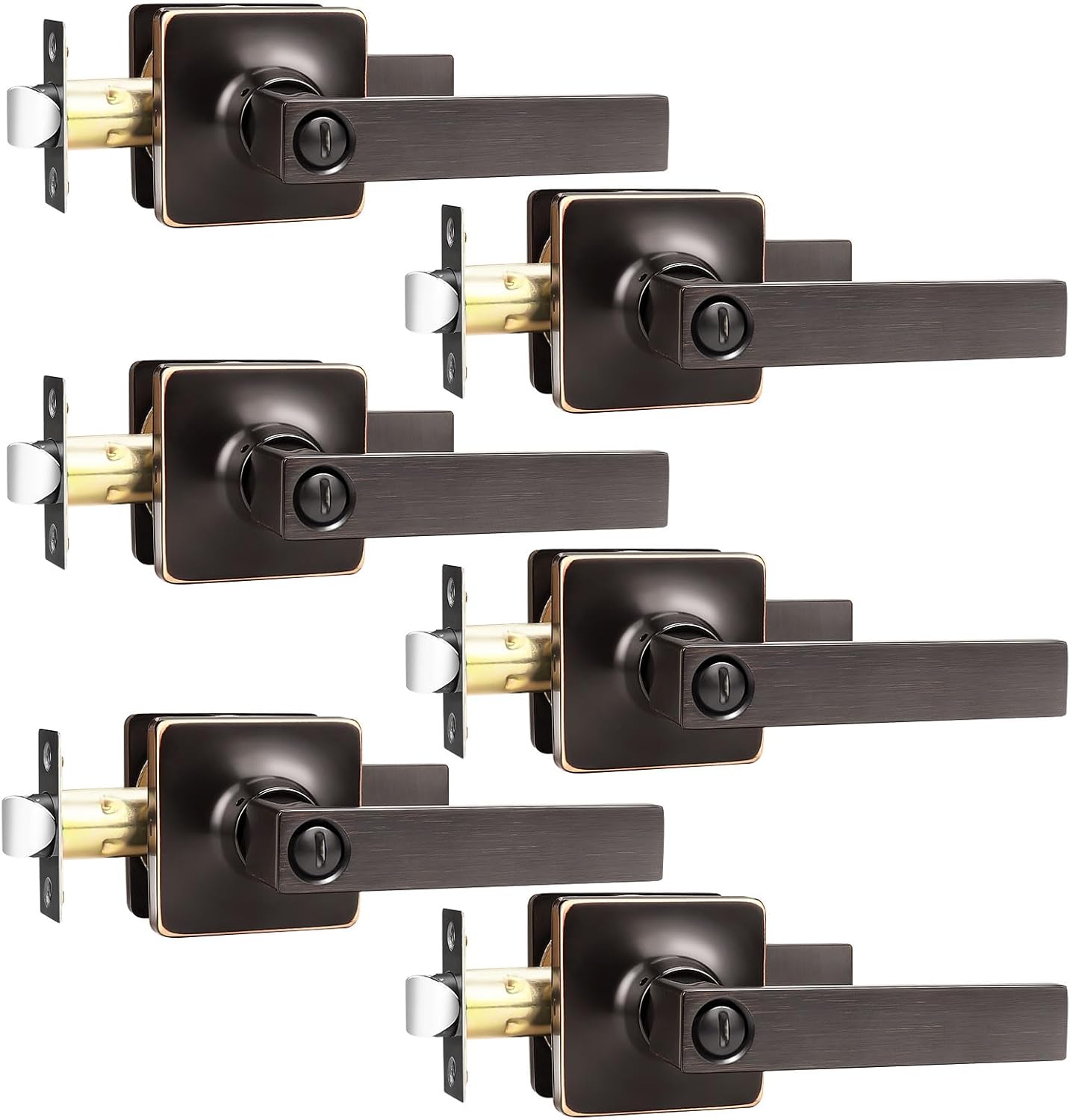 GOBEKOR Privacy Door Levers for Bedroom and Bathroom Use
