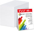 Simetufy 9 x 12 in Canvas Boards 60 Pack - Bulk Paint-Ready Panels