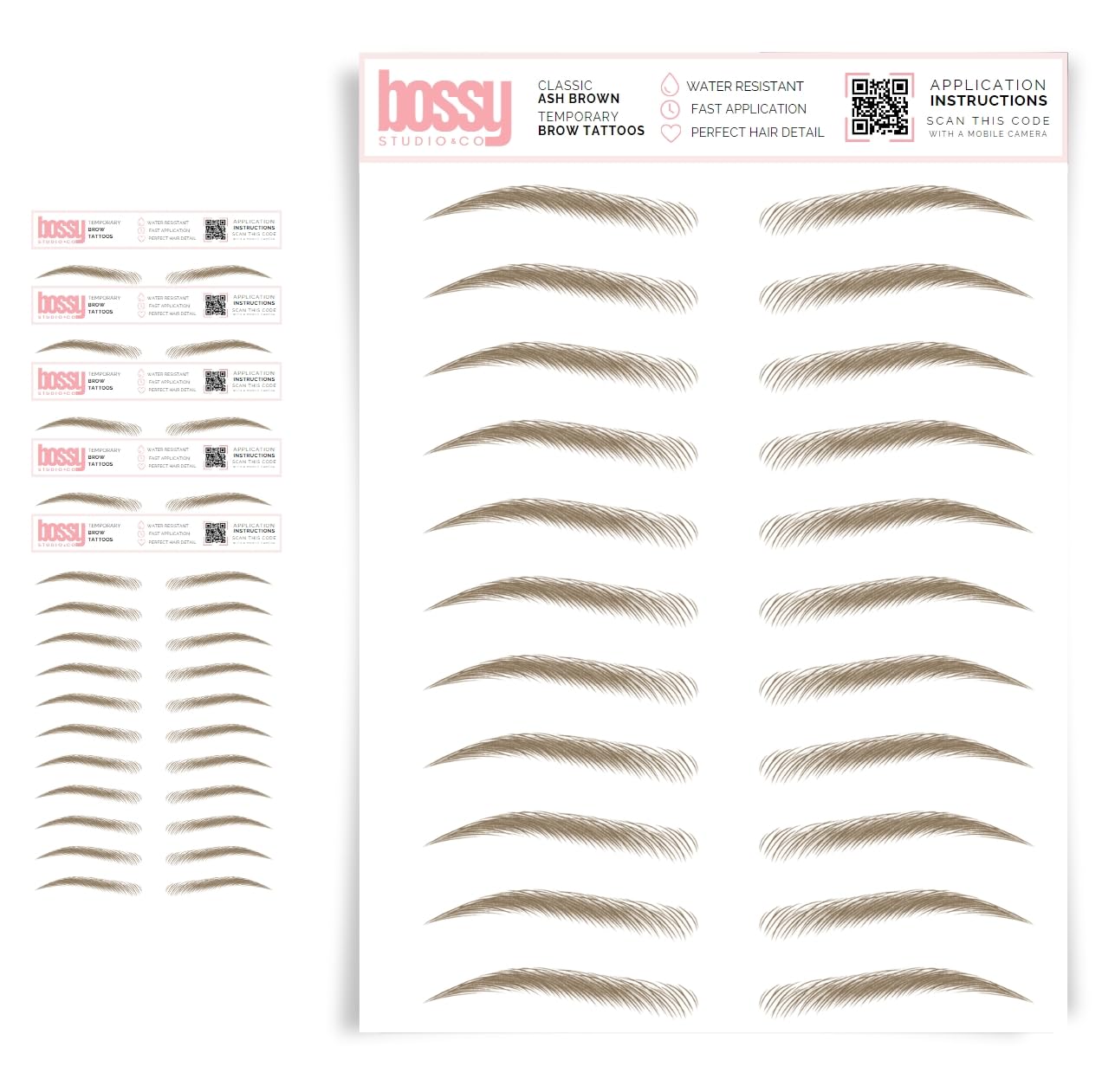 5 Pack Waterproof Eyebrow Tattoos for Natural Hair-Like Brows