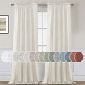Natural Linen Curtains 108 Inches Long for Living Room Decor