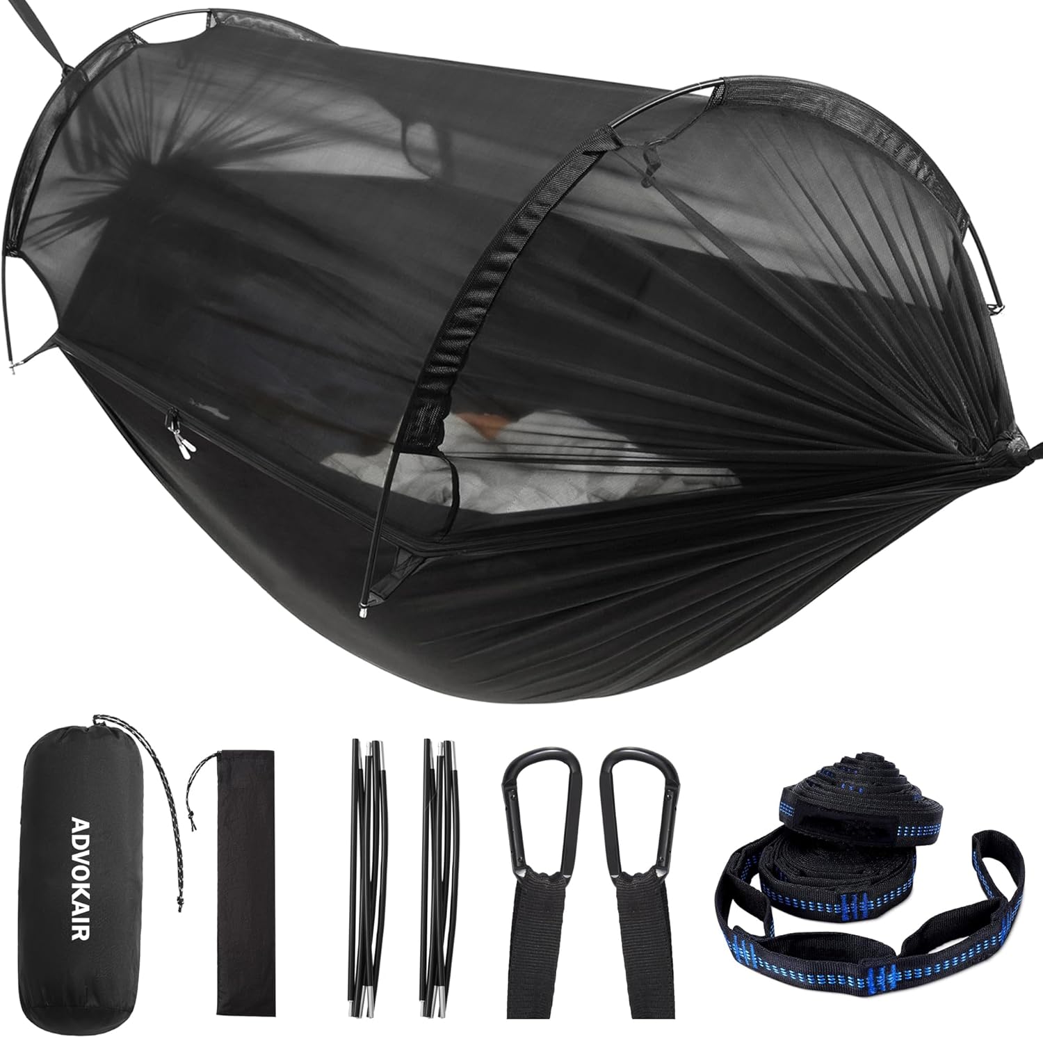 Ultralight Camping Hammock with Mosquito Net - 500lbs Capacity