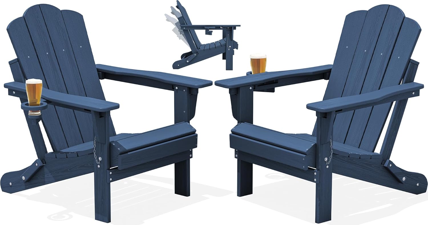 Adjustable Folding Adirondack Chair Set of 2 for Ultimate Comfort