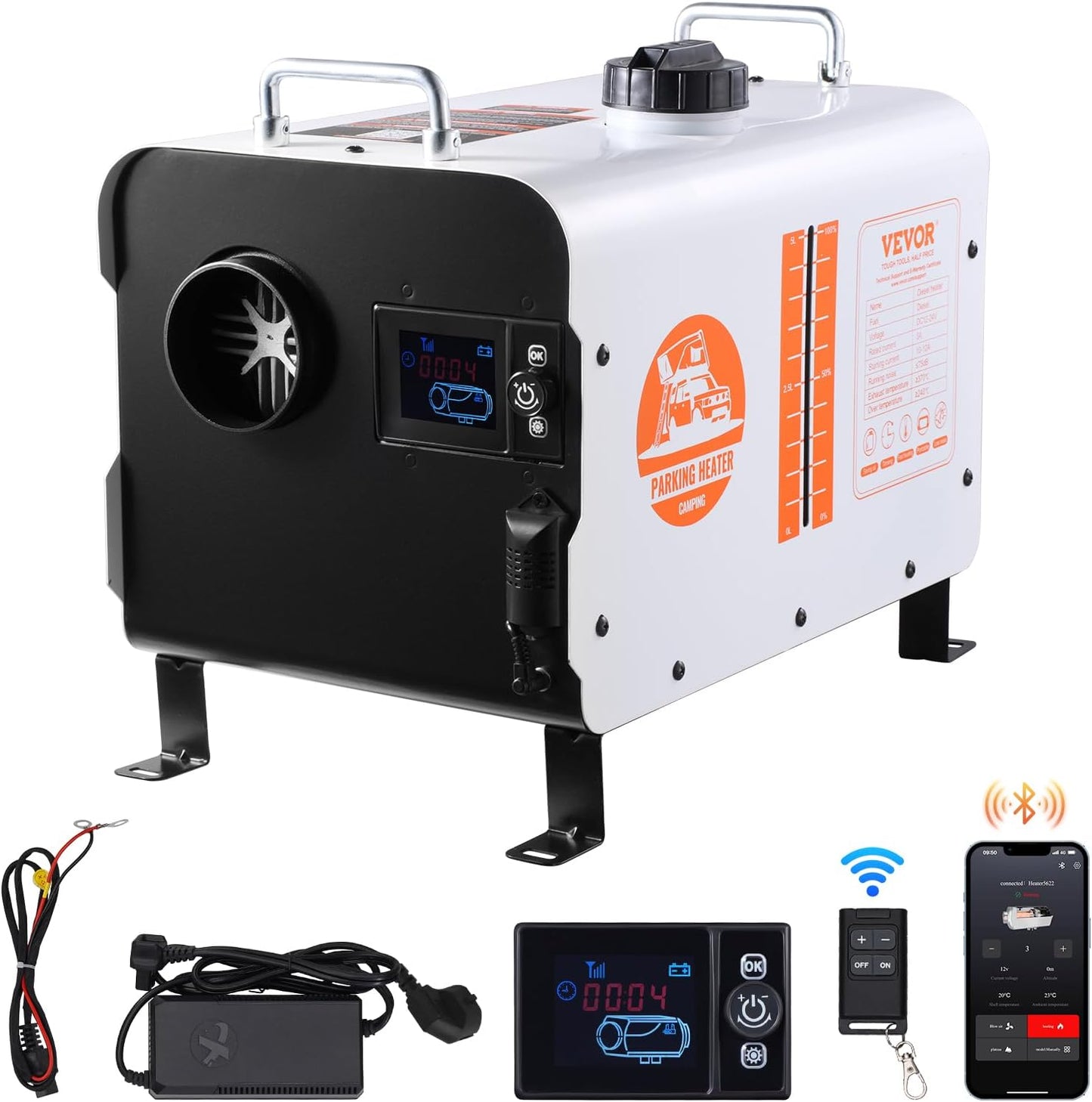 VEVOR 8KW Diesel Heater: Fast Heat, Bluetooth Control!