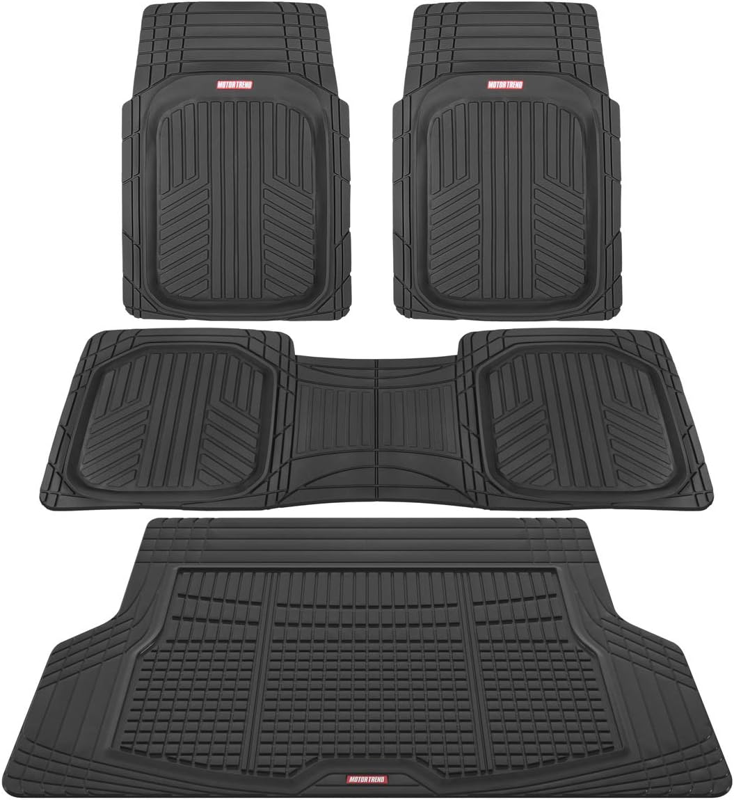 Motor Trend FlexTough Black Floor Mats for All Weather Protection