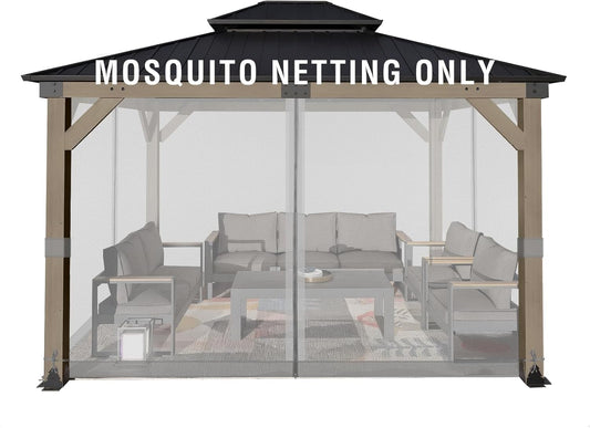Aoodor 10x12 ft Gazebo Mosquito Netting for Outdoor Spaces