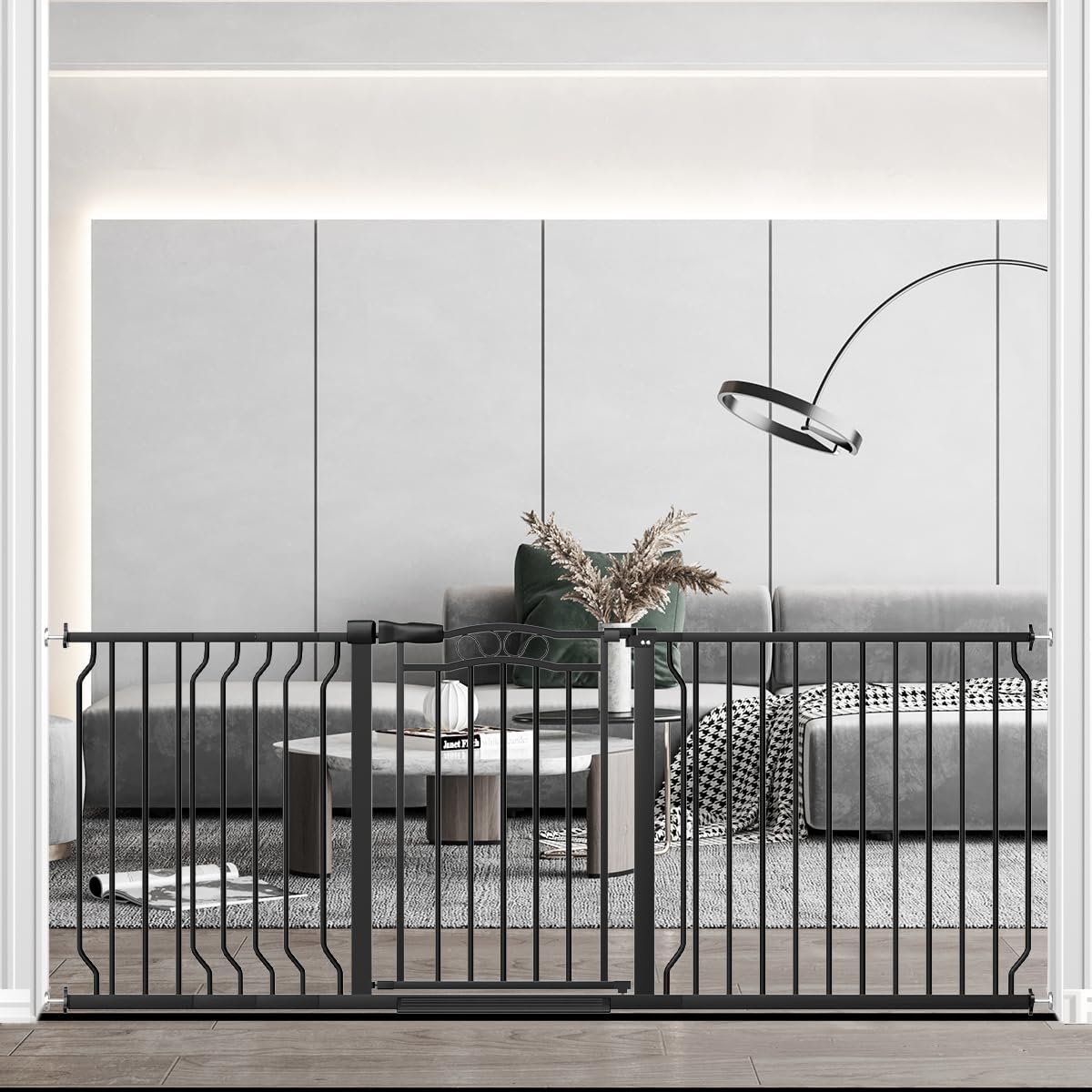 67.3-81.1in Extra Wide Baby Gate for Stairs No Drilling