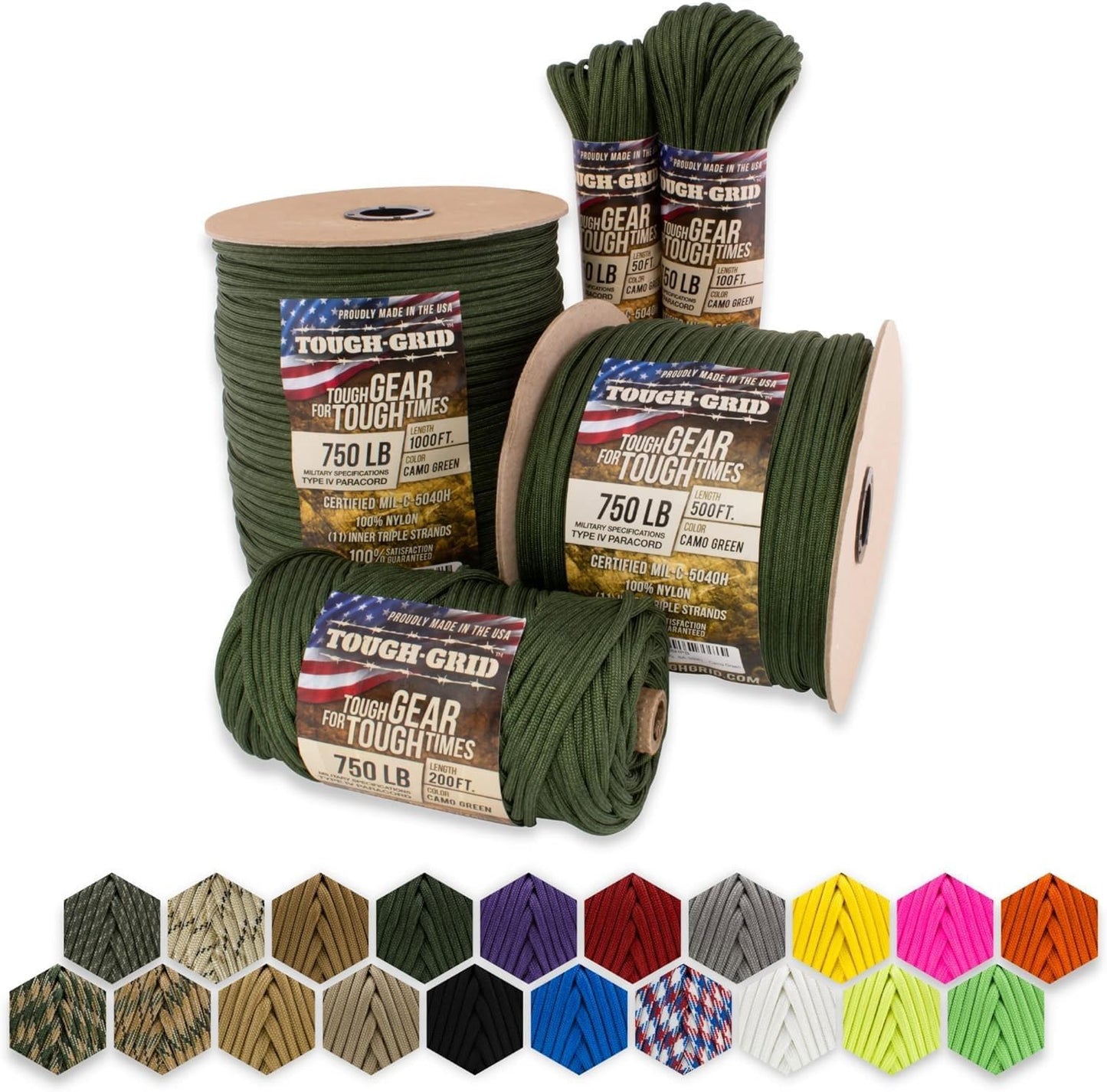 TOUGH-GRID Paracord Rope 750 lbs for Survival and Camping