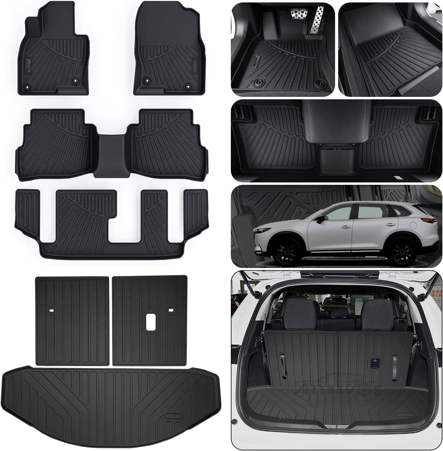 Custom Fit Floor Mats & Trunk Mat for 2016-2023 Mazda CX-9