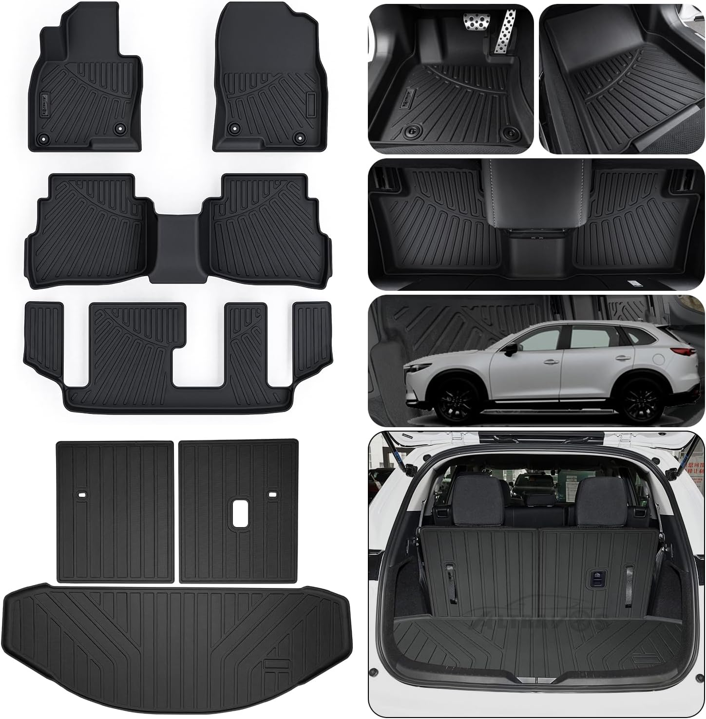 Custom Fit Floor Mats & Trunk Mat for 2016-2023 Mazda CX-9