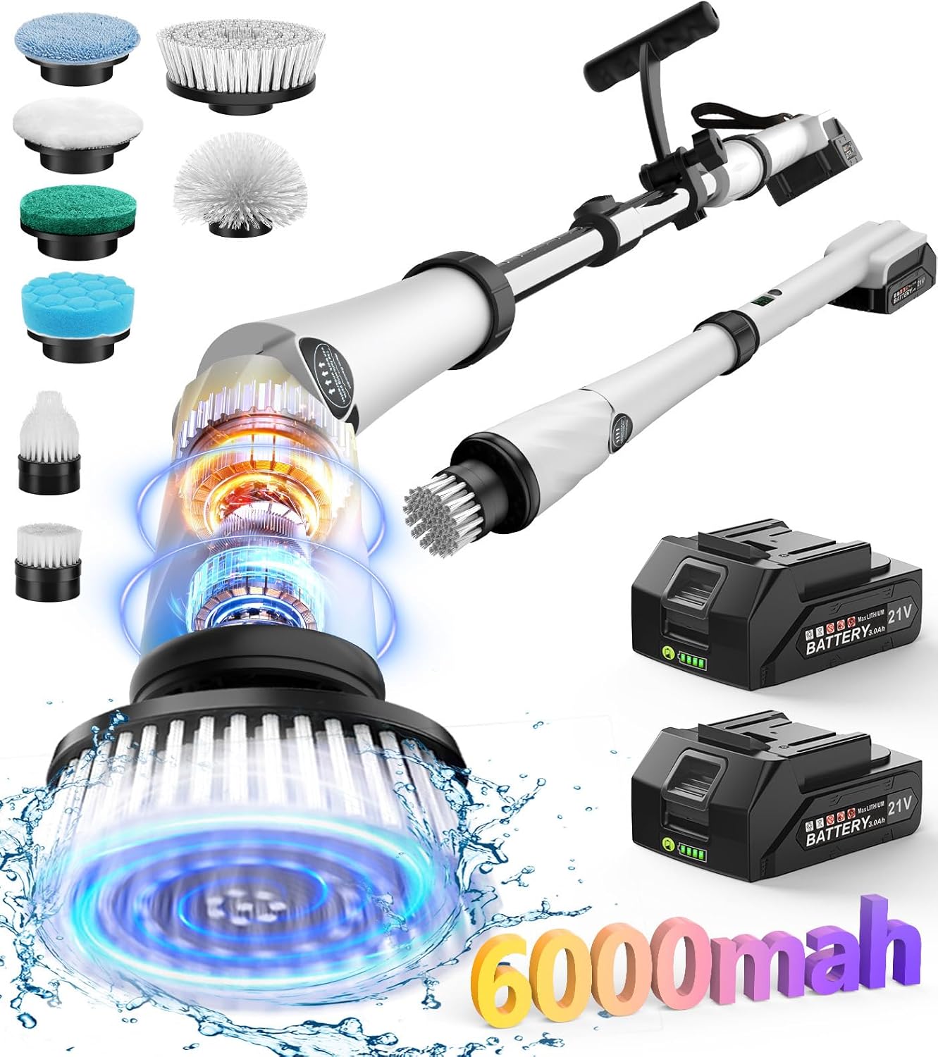 6000mAh Battery Electric Spin Scrubber for Efficient Cleaning