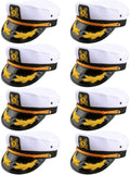 Captain Hats Adjustable White Sailors Navy Admiral Caps - Party Set