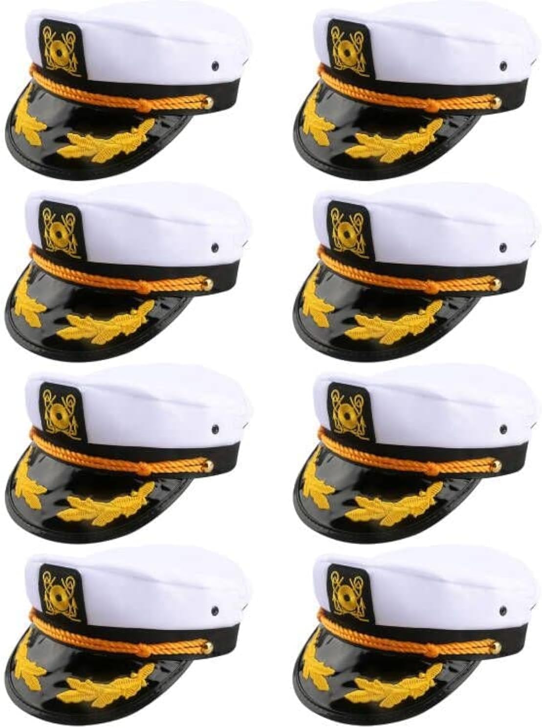 8 Pieces Adjustable Captain Hats for Yacht Theme Parties