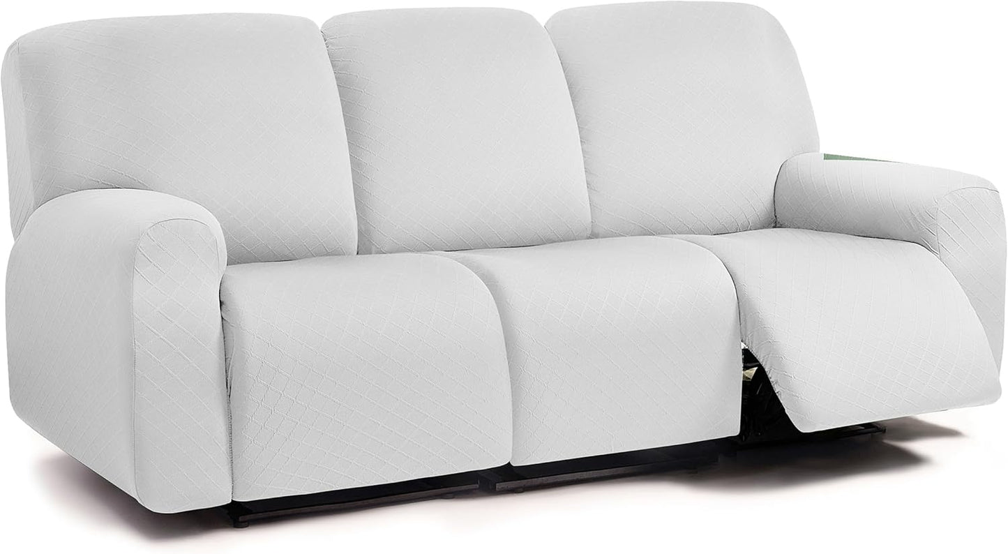 ULTICOR Squared Jacquard Design Recliner Sofa Covers for Comfort