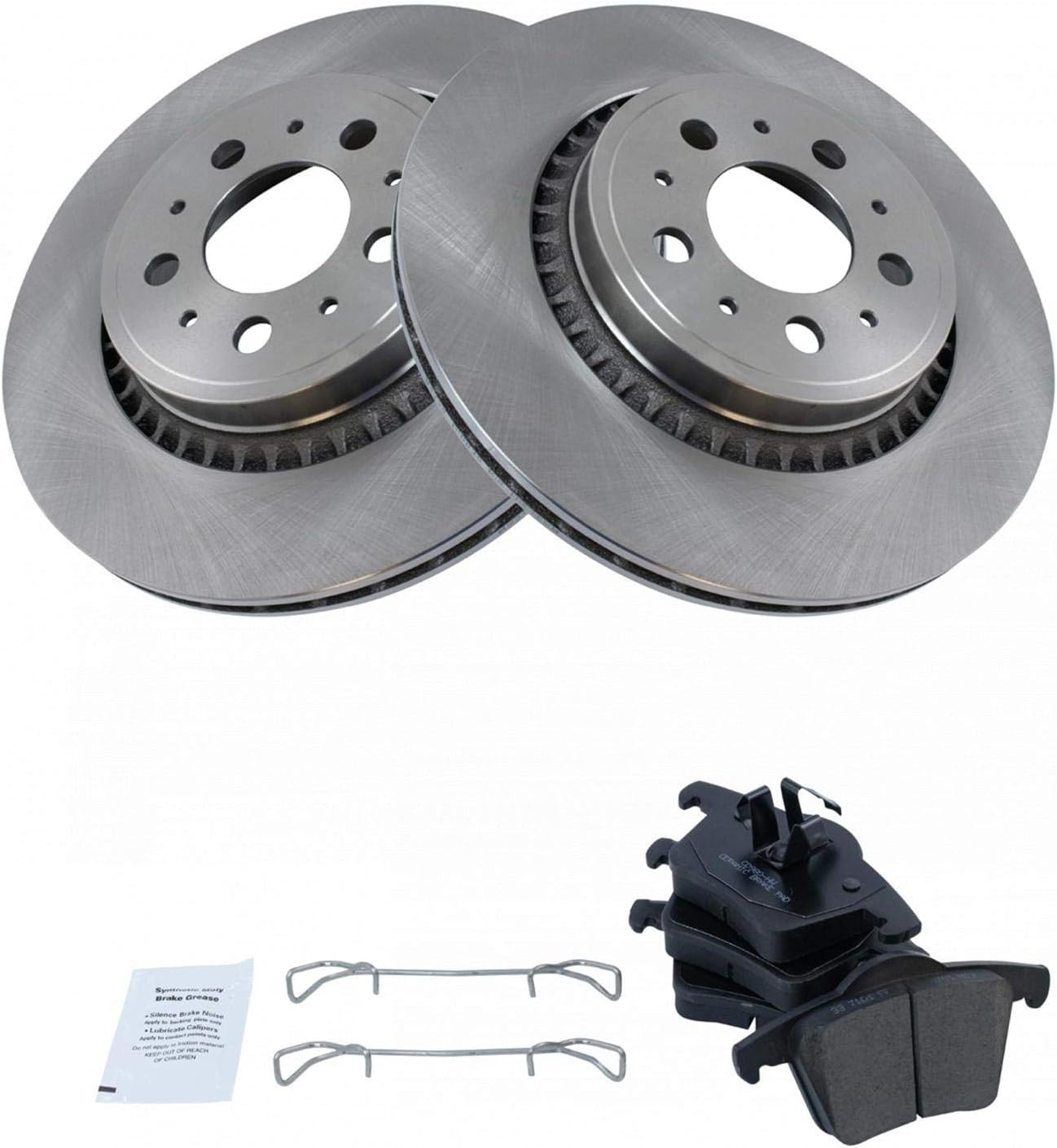 TRQ Rear Brake Pad & Rotor Kit for 2003-2014 Volvo XC90
