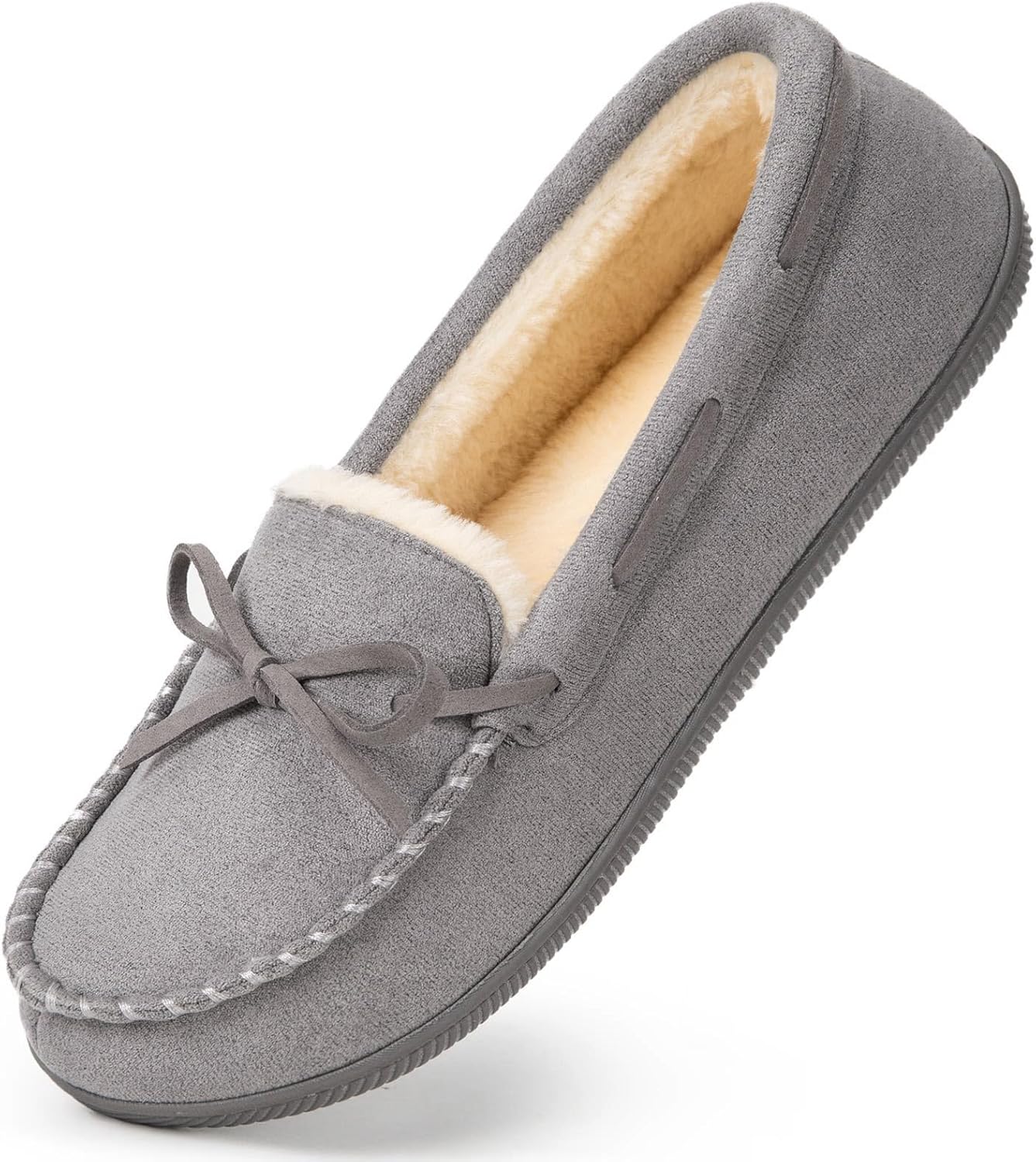HomeTop Women's Moccasins Slippers with Memory Foam Comfort
