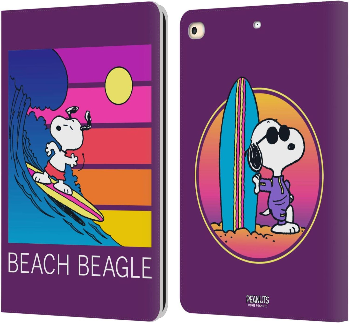 Peanuts Beach Beagle Snoopy Aloha Disco Leather Wallet Case