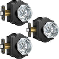 Crystal Door Knobs with Lock 3 Pack - Vintage Black Glass for Privacy