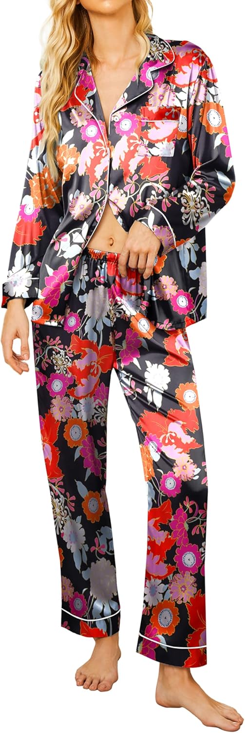 Ekouaer Silk Satin Pajamas Set for Women - Soft and Comfy Sleepwear