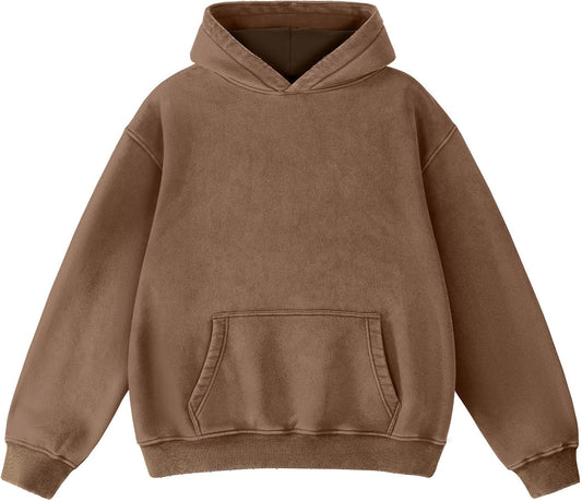 FAIABLE Mens Oversized Acid Wash Hoodie for Streetwear Style