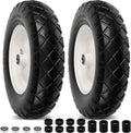 4.80/4.00-8 16in Flat Free Wheelbarrow Tires and Wheels - Solid