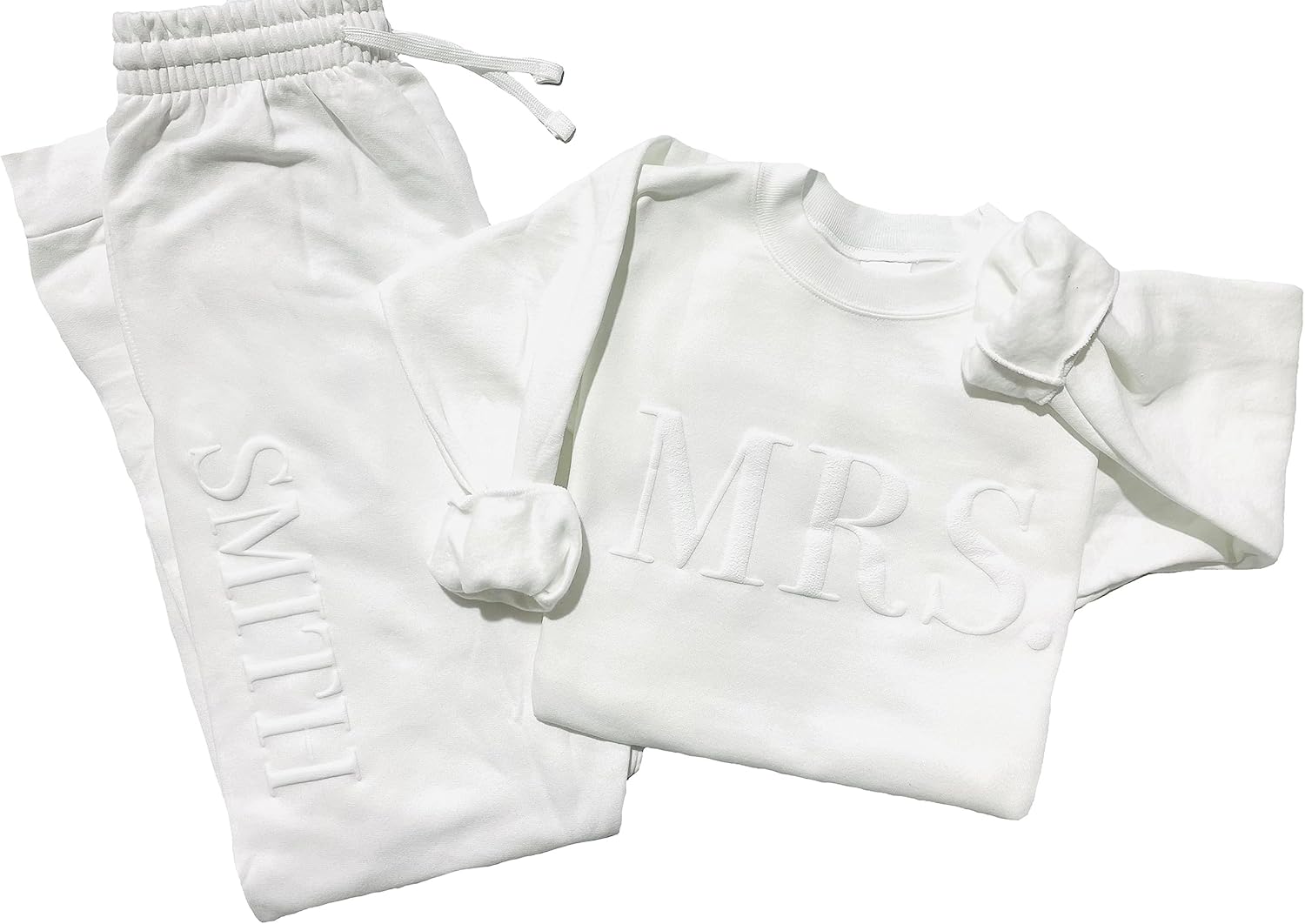 Personalized Embossed Bridal Gift Set - Mrs. Sweatshirt & Joggers