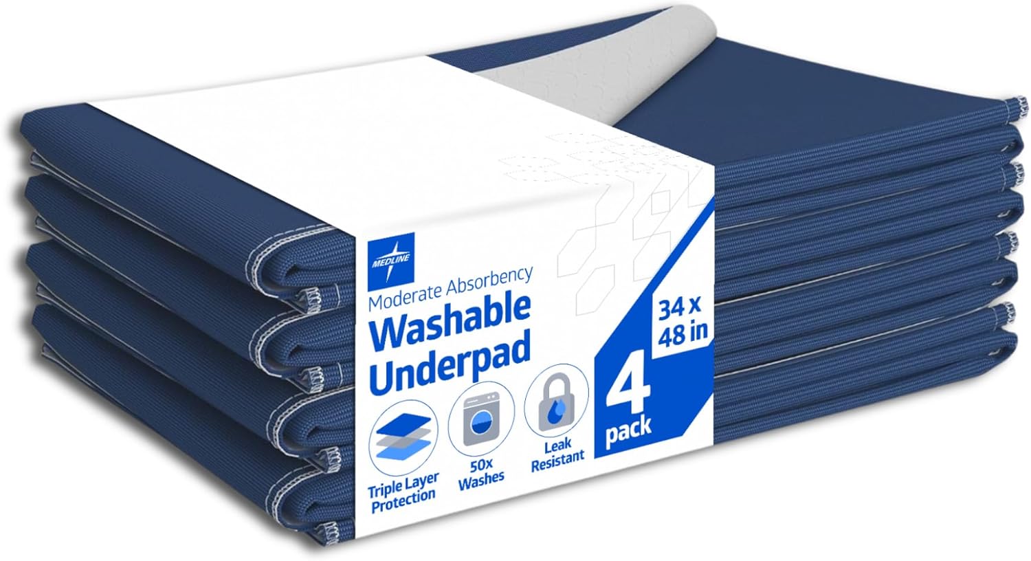 Medline Sofnit 300 Large Washable Blue Underpads for Pets